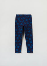 Ovs Kid Girls Stretch Cotton Leggings With Floral Print